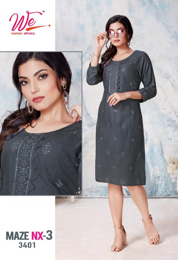 We Maze Nx Vol 3 Rayon Slub Designer Kurti Collection